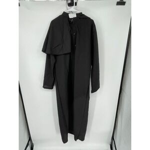 Halloween Costumes Deluxe Priest Costume Men L Black Button Front Waist Sash NWT